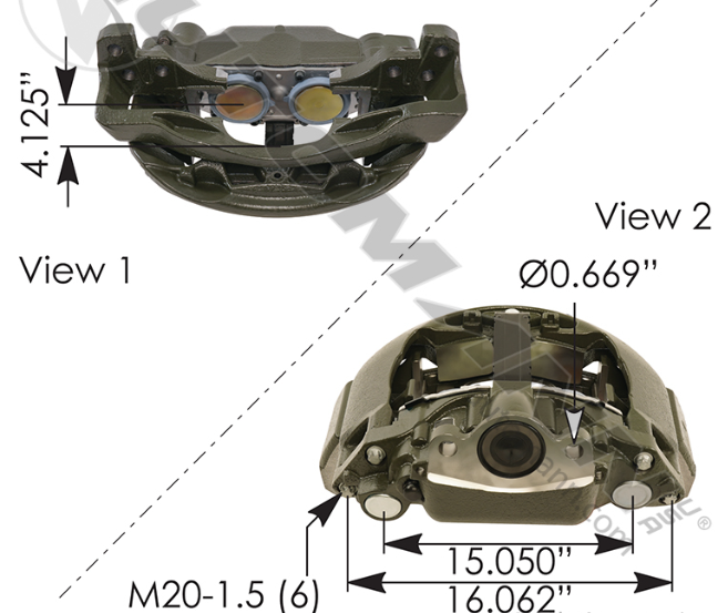 EX225L Air Disc Caliper LH 158.EX225L261