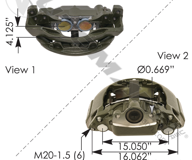 EX225L Air Disc Caliper RH 158.EX225L262