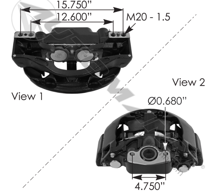 EX225L Air Disc Caliper RH 158.EX225L270