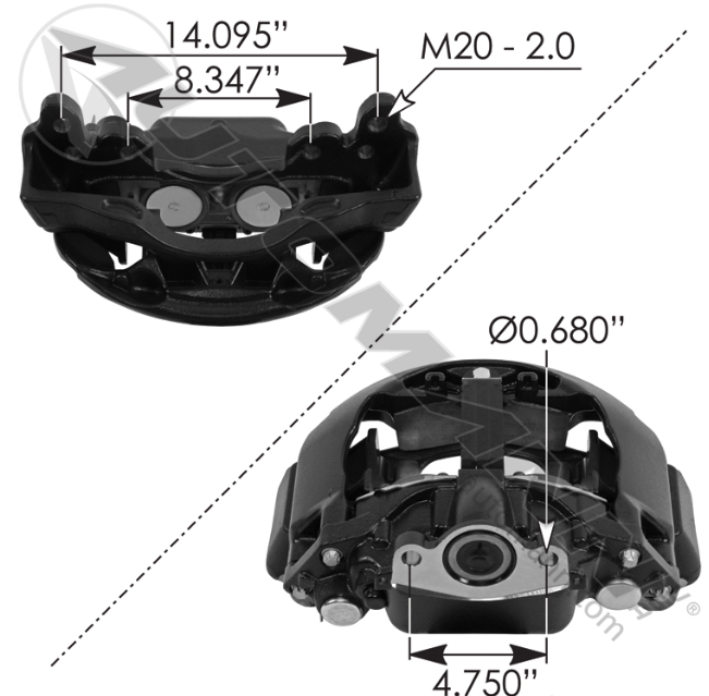 EX225L2 Air Disc Caliper LH 158.EX225L271