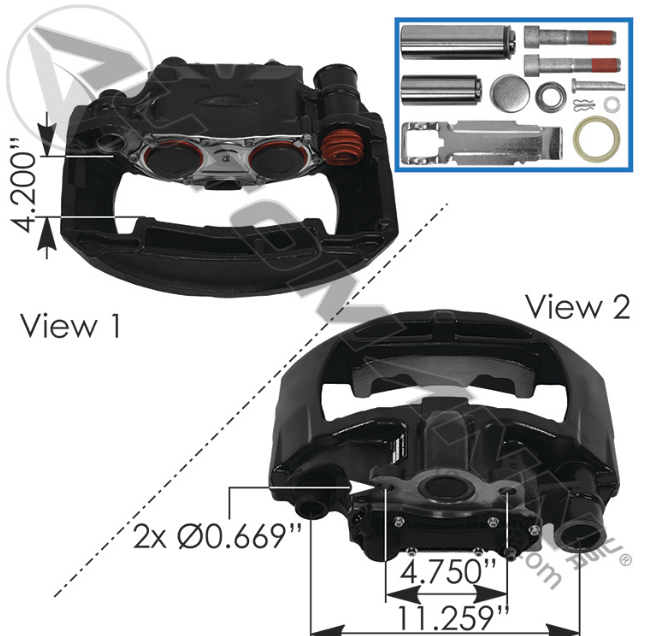 Rationalized SN7 Air Disc Caliper RH 158.K003800