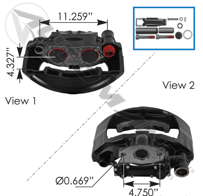 Rationalized SN7 Air Disc Caliper RH 158.K003812