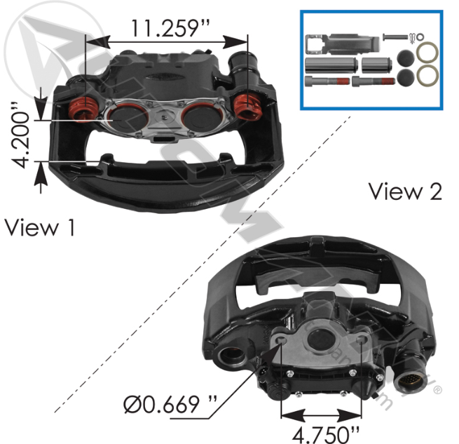Rationalized SN7 Air Disc Caliper LH 158.K026763