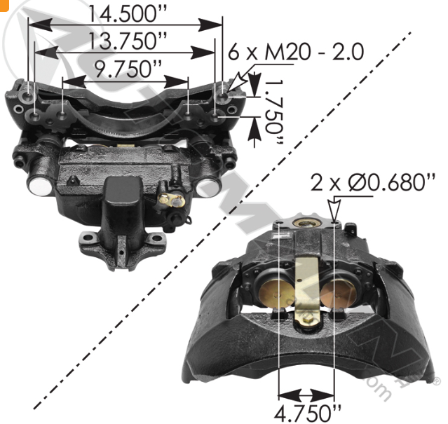 ELSA 225 Air Disc Caliper Radial Type LH 158.LRG726