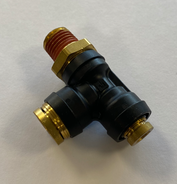 PTC Male Run Tee 3/8 Tube X 1/4 Tube X 1/4 NPT 177.1171R46B