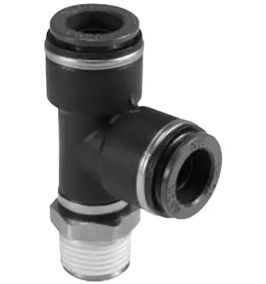 PLC Male Run Tee 1/2" Tube X 3/8" Tube X 3/8" NPT 177.117186C