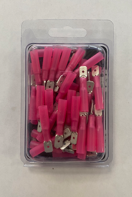 Heat Shrink Male Slide Connector 1/4" 22-16 Gauge 50 Pack 178.5411HS-50