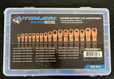 Copper Lug Assortment Kit 102 Piece 178.EK102CL