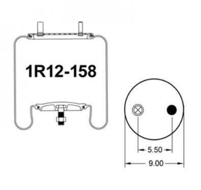 Air Spring 1R12-158 Piston Not Included 566.ER2158