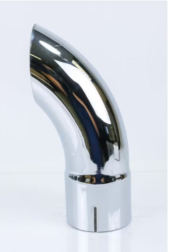 Chrome Curved Exhaust Stack Pipe 48 Inch Slotted 2.5 ID Universal