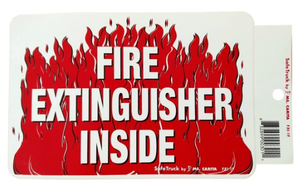 Fire Extinguisher Inside Decal 4.5" X 6.75" 571.D145