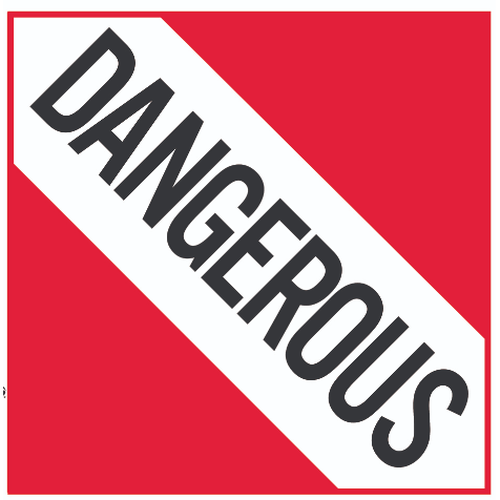 10.75" X 10.75" Dangerous Decal 571.D134