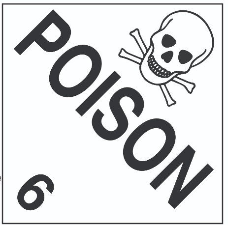 10.75" X 10.75" Poison Class 6 Decal 571.D138