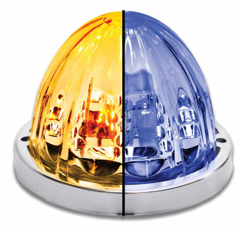 Watermelon LED Light Clear Glass Lens Amber/Blue 571.LD323AB4