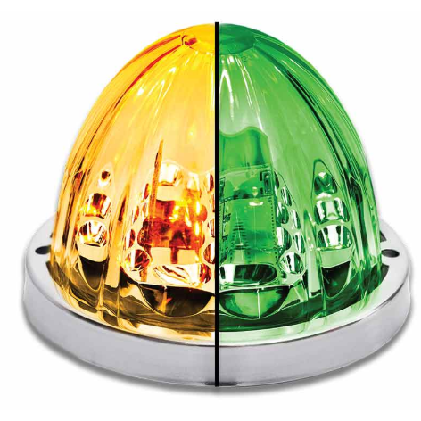 Watermelon LED Light Clear Glass Lens Amber/Green 571.LD323AG4