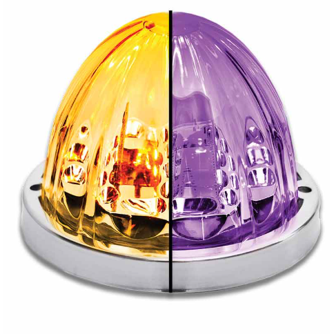 Watermelon LED Light Clear Glass Lens Amber/Purple 571.LD323AP4