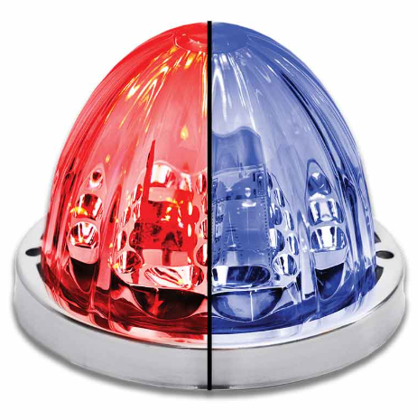 Watermelon LED Light Clear Glass Lens Red/Blue 571.LD323RB4