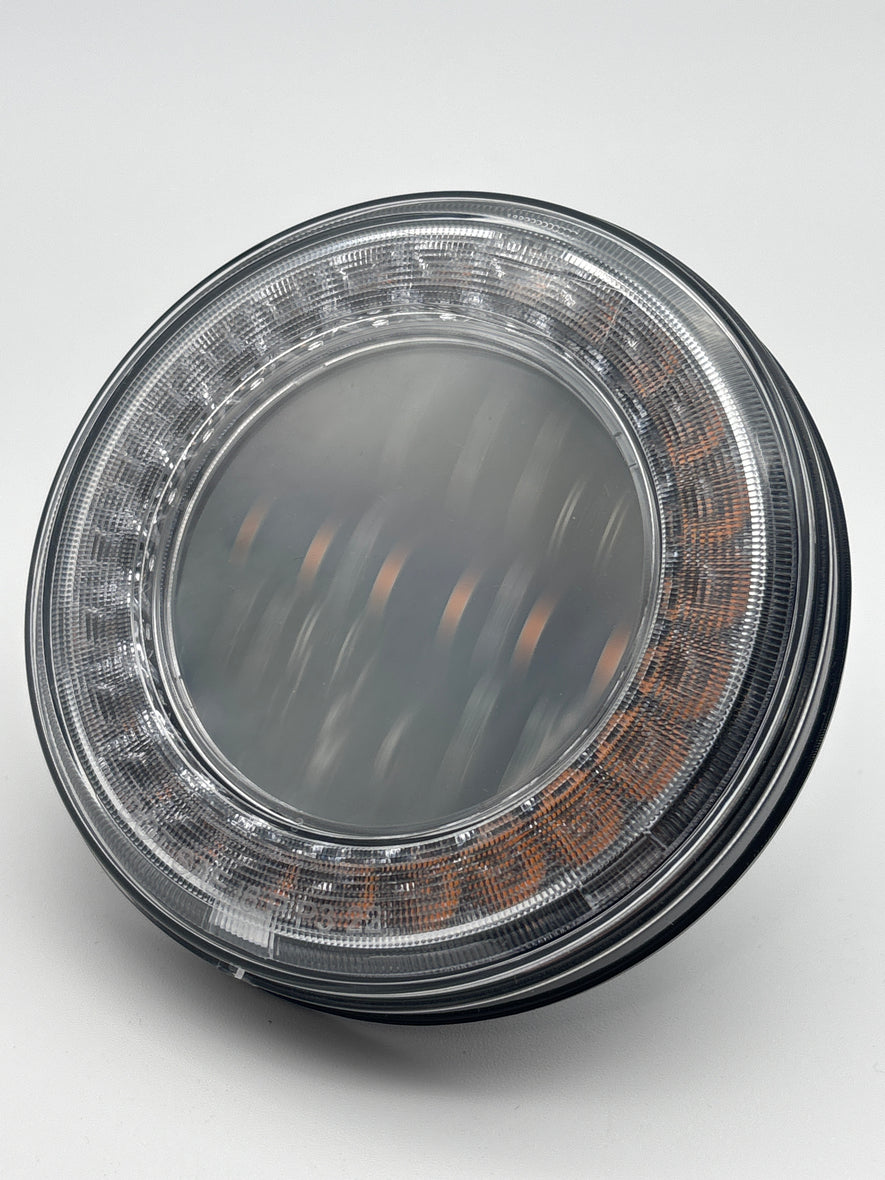 Amber 4" LED Light Clear Cat Eye Lens 571.LD40CA3DCAT30