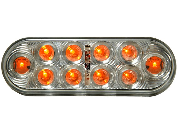 Red LED Oval Clear Lens Lamp LED2238C-10R