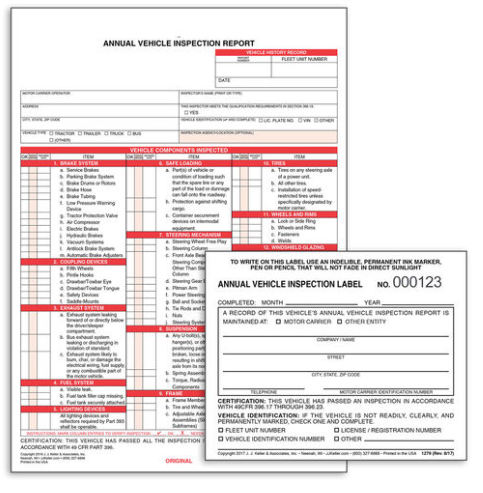 DOT Form And White Inspection Label Kit