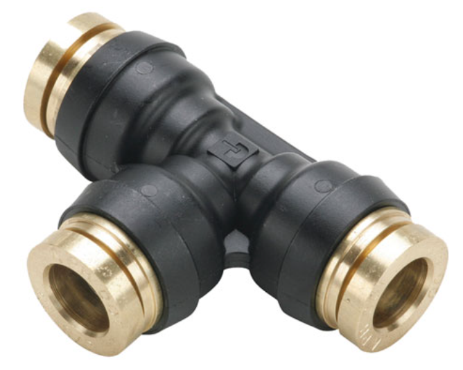 Push Lock Union Tee 3/8" Tube QL1364-6 NP64666C
