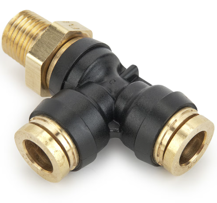 Male Run Tee 1/2 Tube X 1/4 NPT QL1371-8B 177.12C718B