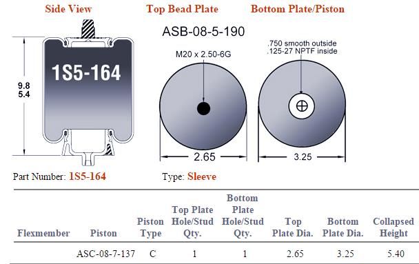 Goodyear 1S5-164 Air Bag ABSZ70-983