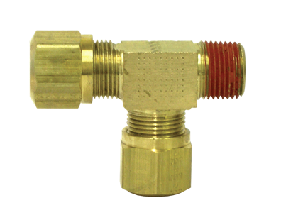 Male Run Tee 1/4 Tube X 1/4 NPT 1371-4B N7144