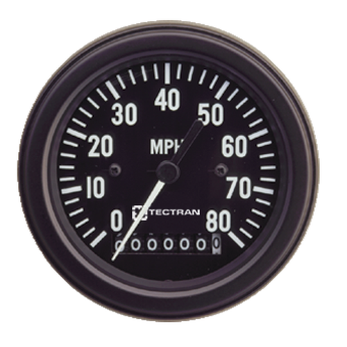 4 Inch Mechanical Speedometer Black Bezel 0-90 MPH 178.1041
