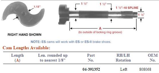 Camshaft E-10911 1-1/2-10 X 13.469" LH 120.101315.01