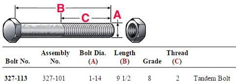 Tandem Bolt Assemblies (4) 327-101
