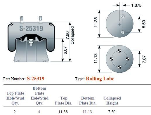 Hendrickson S-25319 Air Bag 455-47152