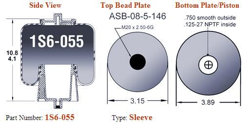Goodyear 1S6-055 Air Bag ABSZ70-055