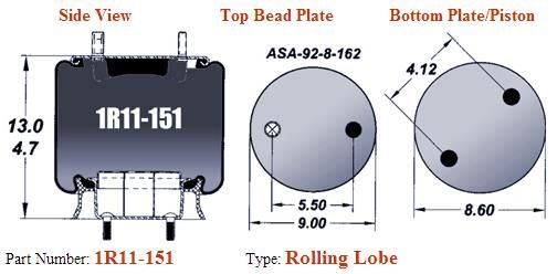 9457 Goodyear 1R11-151 Air Bag