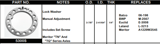 Axle Lock Washer E-3008 209.2493
