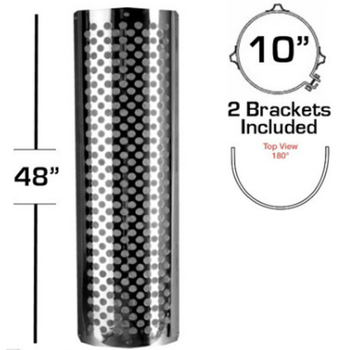 10" X 48" 180 Degree Heat Shield Kit Round Holes 562.U61101SS