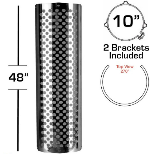 10" X 48" 270 Degree Heat Shield Kit Round Holes 562.U61102SS