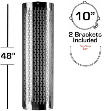 10" X 48" 180 Degree Heat Shield Kit Slotted 562.U62101SS