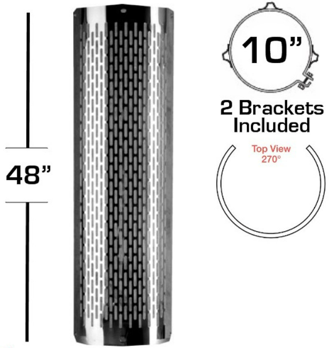10" X 48" 270 Degree Heat Shield Kit Slotted 562.U62102SS