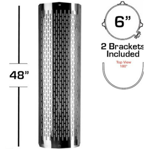 6" X 48" 180 Degree Heat Shield Kit Slotted 562.U6261SS