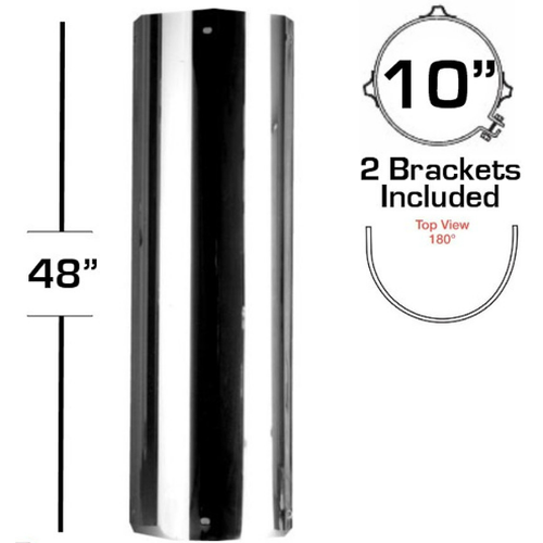 10" X 48" 180 Degree Heat Shield Kit Solid 562.U63101SS