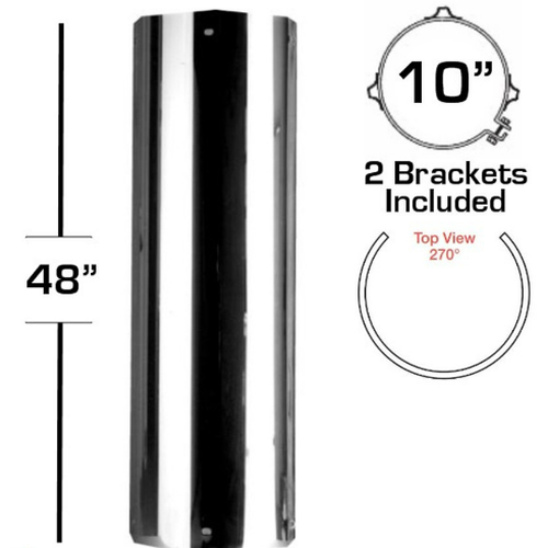 10" X 48" 270 Degree Heat Shield Kit Solid 562.U63102SS