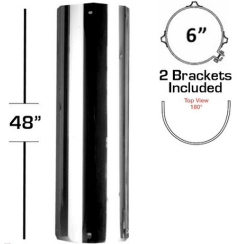 6" X 48" 180 Degree Heat Shield Kit Solid 562.U6361SS