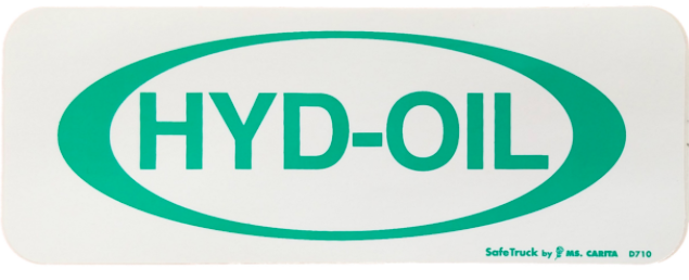 2.25" X 6" Hydraulic Oil Decal 571.D103