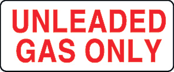 2.25" X 6" Unleaded Gas Only Decal 571.D105