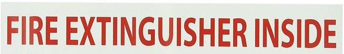 2" X 12" Fire Extinguisher Inside Decal 571.D107