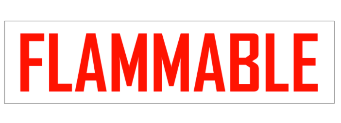 2.5" X 12" Flammable Decal 571.D109