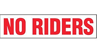 1.5" X 5" No Riders Decal 571.D113