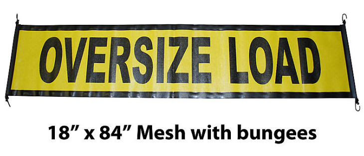 84 X 18 Mesh Oversize Load Banner With Bungees 571.SB115M