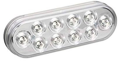 Clear Led Oval Lamp 10 Diode LED2238-10C